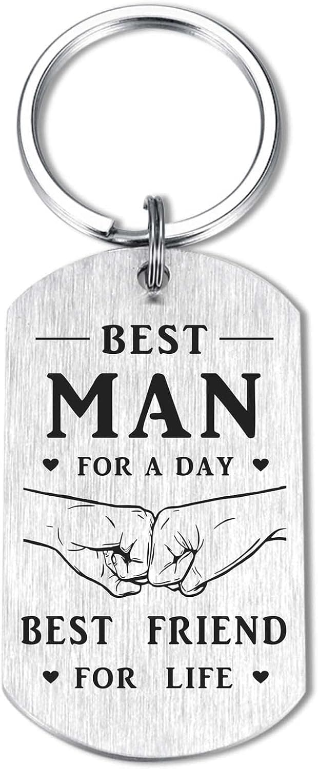 Alotozo Wedding Day Keychain - Bridal Shower Gifts for Bride Groom Groomsmen Bridesmaid Maid of Honor Father