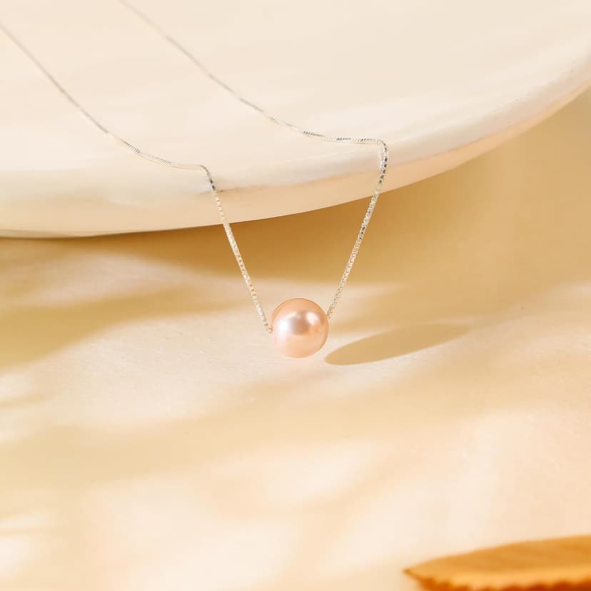 Sereney Birthday Gifts for Girls Women, Sterling Silver Pearl Necklace as 7 9 10 11 13 15 16 18 21 30 40 50 60 Year Old Birthday Gifts, Single Pearl Necklace as Bday Gifts for Friends Lockets