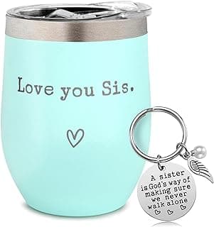 Sisters Gifts from Sister - I Love You Sis-Christmas Gift Birthday Gift for Sister - Sisters Gifts - 12oz Coffee Tumbler for Besties, Girls(Mint)