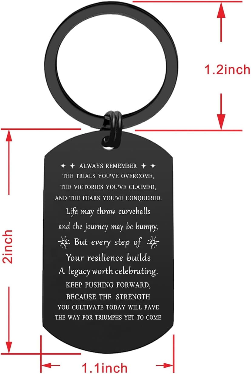 ENGZHI Motivational Keychain for Men, Inspirational Gift for Him, Get Well Soon Encouragement Daily Affirmation Present​