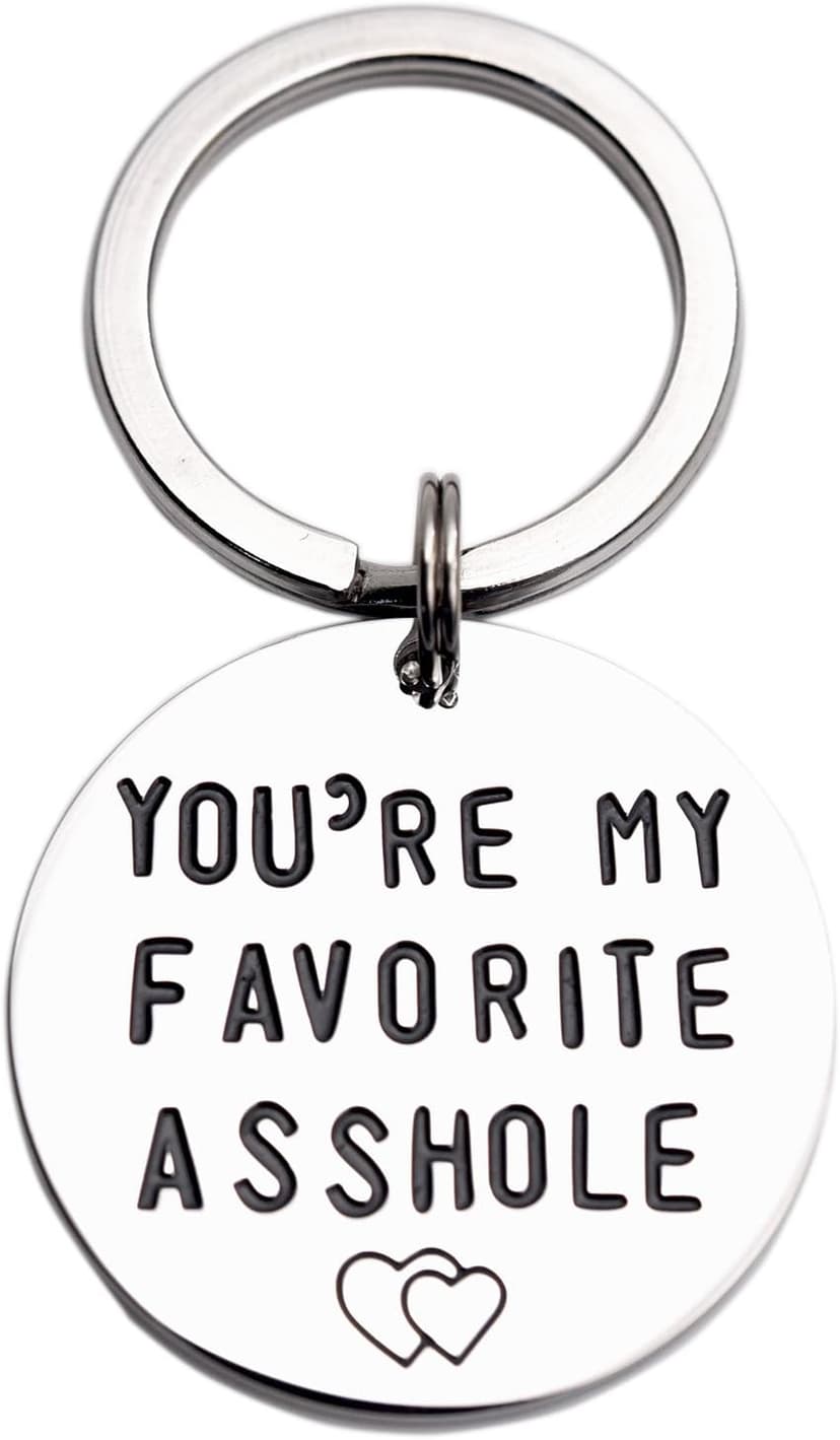 LParkin You're My Favorite Asshole Keychain Funny Man Gift Valentines Day for Husband Boyfriend Gifts