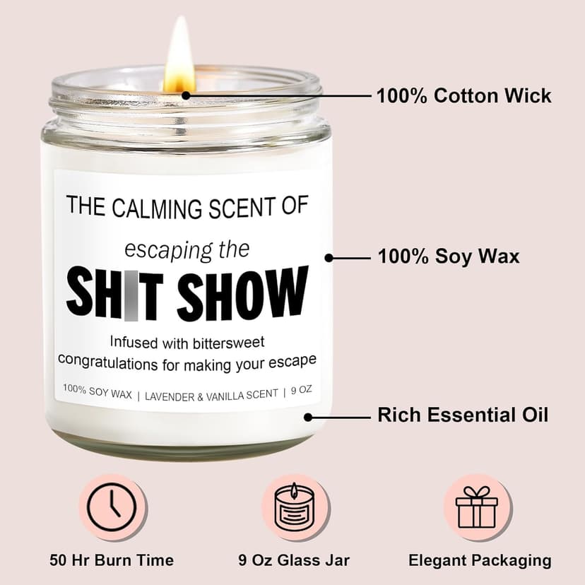 Sarcastic Candles, Going Away, Goodbye, Farewell Gifts for Coworkers - Retirement, Coworker Leaving Gifts for Women, Men - Leaving Job, Moving Away Presents for Friends, Boss, Work Bestie