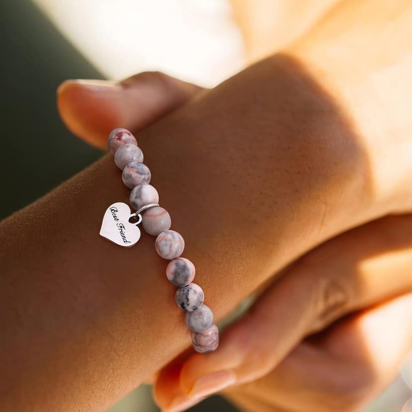 MFTRADING Beaded Bracelet for Women Inspirational Gifts to My Mom Daughter Gramdma Sister Best Friends Birthday Gift Nature Stone Bracelet