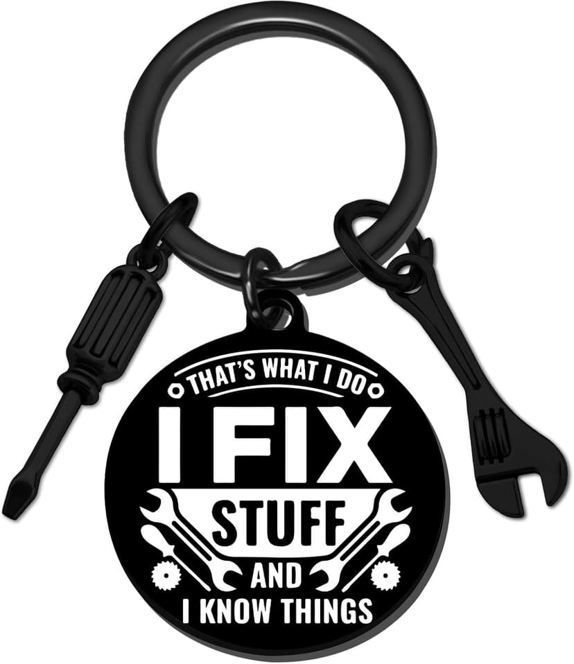 Cool Mechanic Gifts for Men Unique Maintenance Man Gifts for Him Handyman Construction Worker Carpenter Machinist Dad Keychain Thoughtful Christmas Birthday Fathers Day Presents