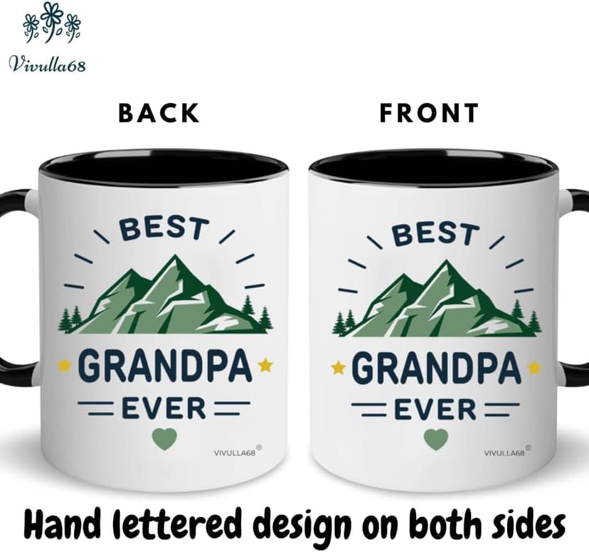 Vivulla68 Christmas Gifts For Grandparents Mug Set 11Oz, Best Grandparents Ever Gifts, Present for Grandma Grandpa Cups, Gift Ideas From Grandkids, Grandchildren, Baby Reveal for Nana Papa