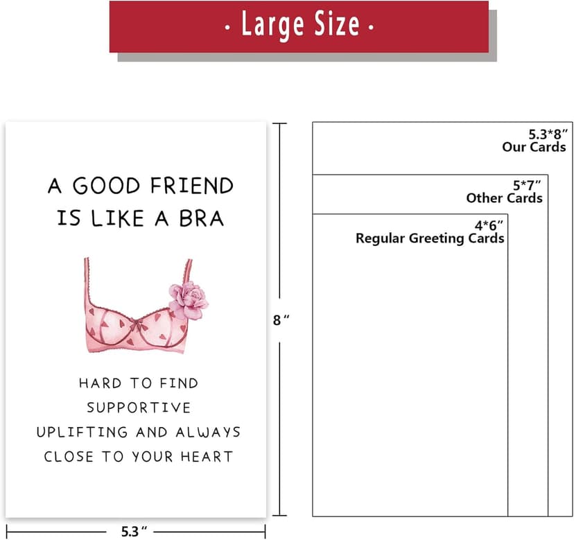 Funny Best Friend Birthday Gifts Cards for Women, Bestie Definition Card,Happy Birthday Gift for BBF Sister, Great Friendship Card for Her -“A Good Friend Is Like A Bra”