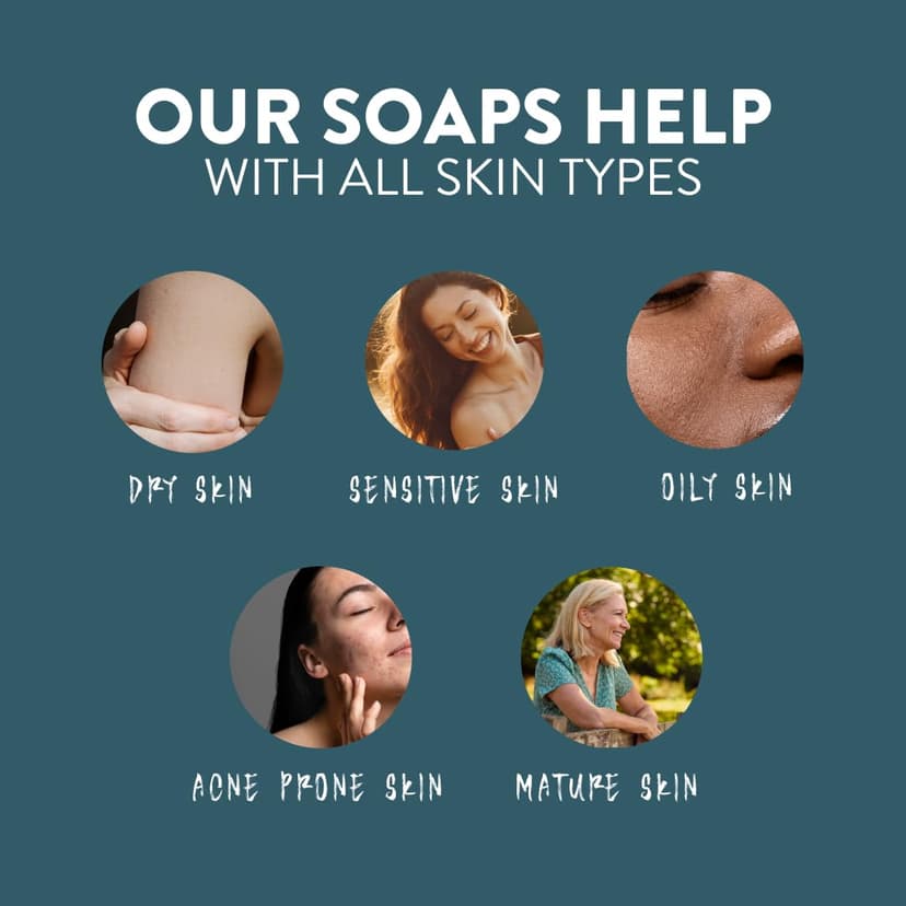 Handmade in Canada, Plant Based Cold Process Natural Bar Soap, With Premium Essential Oils, Dry Skin, Pack of 6 (For Him)