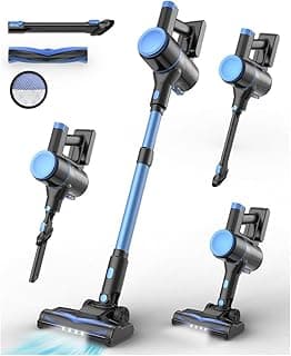 N8 Cordless Vacuum Cleaner, Lightweight Stick Vacuum with Powerful Suction, 2200mAh Battery, 40 Mins Runtime, Self-Standing, Rechargeable Vacuum Cleaners for Home Hardwood Floor Carpet Pet Hair