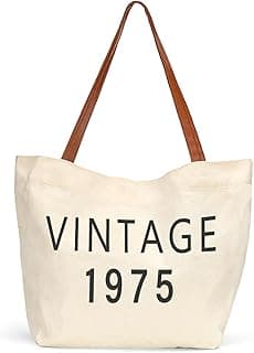 50th Birthday Gifts for Her,50th Birthday Gifts for Women,Gift for 50 Year Old Woman,50 Year Old Gift for Women-Vintage 1975 Tote Bag