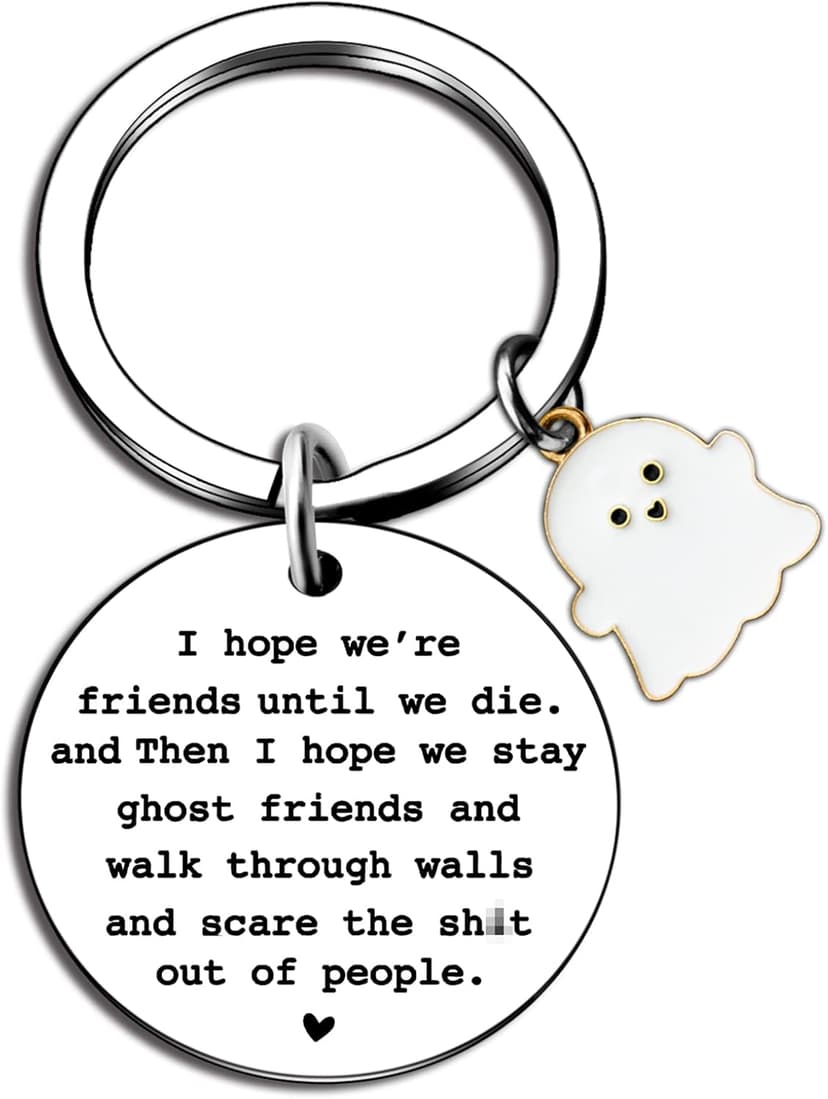 igvean Best Friend Keychains Funny Birthday Gift for Friends Christmas Halloween Gifts for Women Friend Boo Basket Stuffers