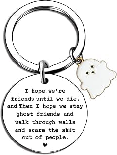 igvean Best Friend Keychains Funny Birthday Gift for Friends Christmas Halloween Gifts for Women Friend Boo Basket Stuffers