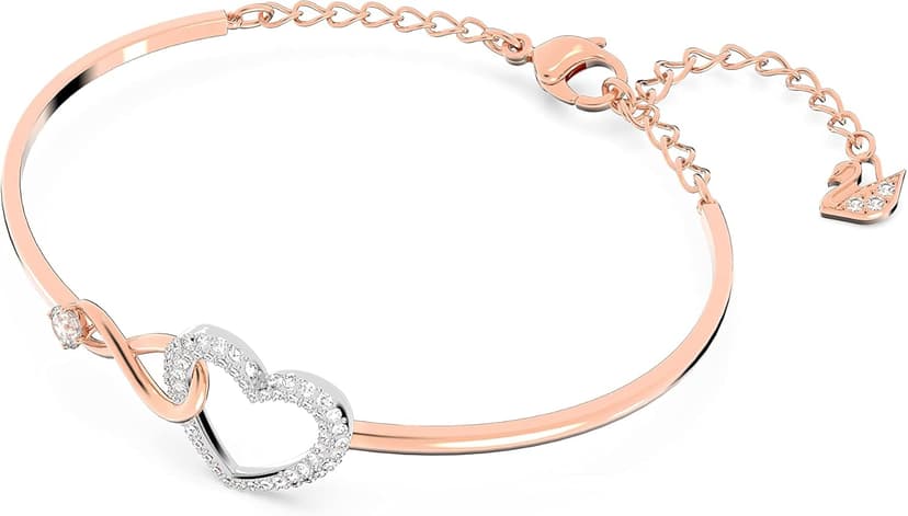 Swarovski Infinity Heart Jewelry Collection, Necklaces and Bracelets, Rose Gold & Rhodium Tone Finish, Clear Crystals
