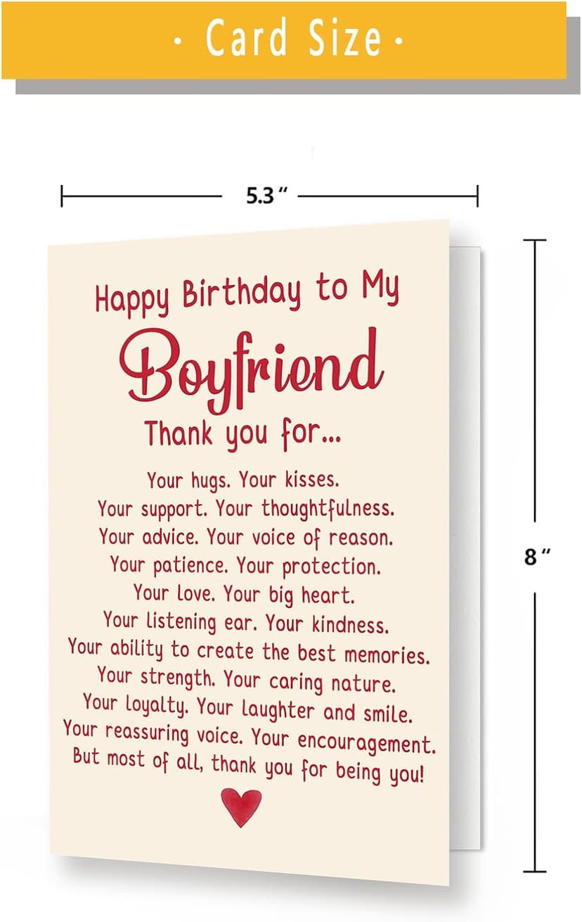 Happy Birthday Card & Gifts for Boyfriend,Funny Birthday Card for Boyfriend,Romantic Birthday Gifts for Boyfriend,Happy Bday Card