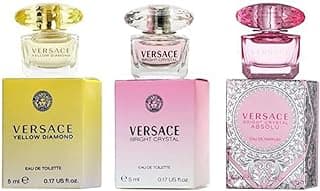 Versace Perfume Gift Set for Women – Mini Variety Gift Set Trio Collection – Absolu, Bright Crystal, Yellow Diamond
