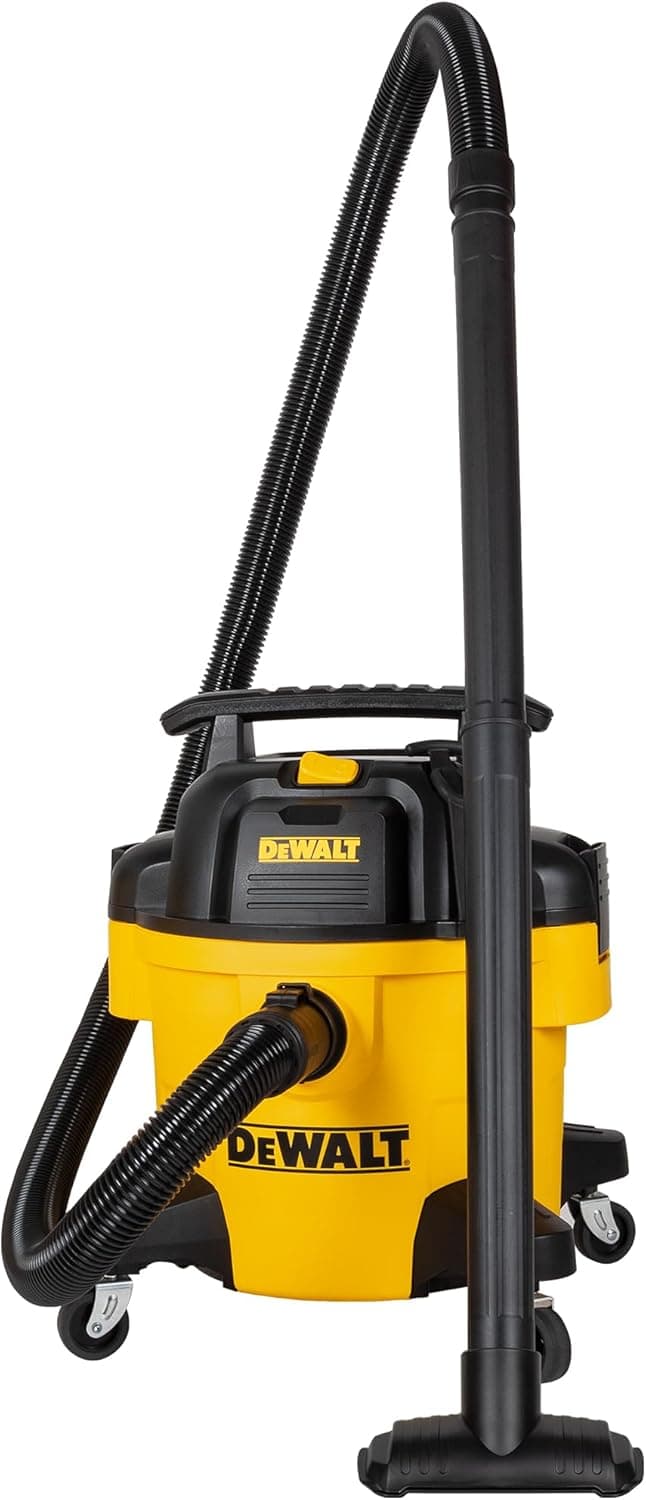 DEWALT DXV06P 4 Peak HP Shop Vacuums, 6 Gallon Poly Wet/Dry Vac, Heavy-Duty Shop Vacuum with Blower Function Yellow+Black