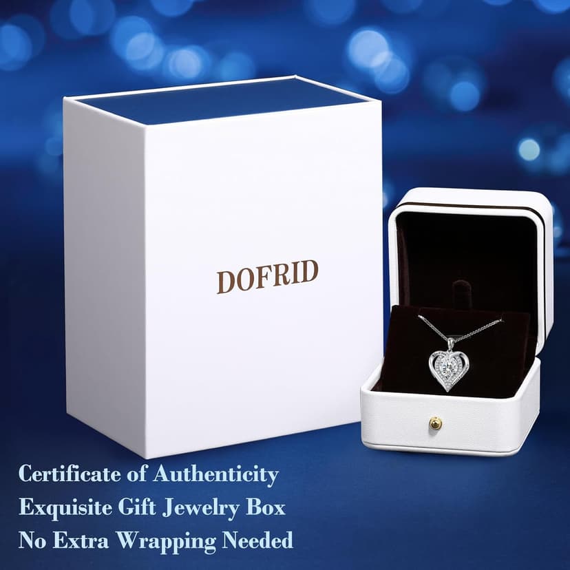 Moissanite Necklace for Women, 1-3 Carat Heart Pendant Necklace, 925 Sterling Silver, Anniversary Present for Wife, Women, Birthday Gifts for Wife, Jewelry Gifts for Christmas, Valentine's Day