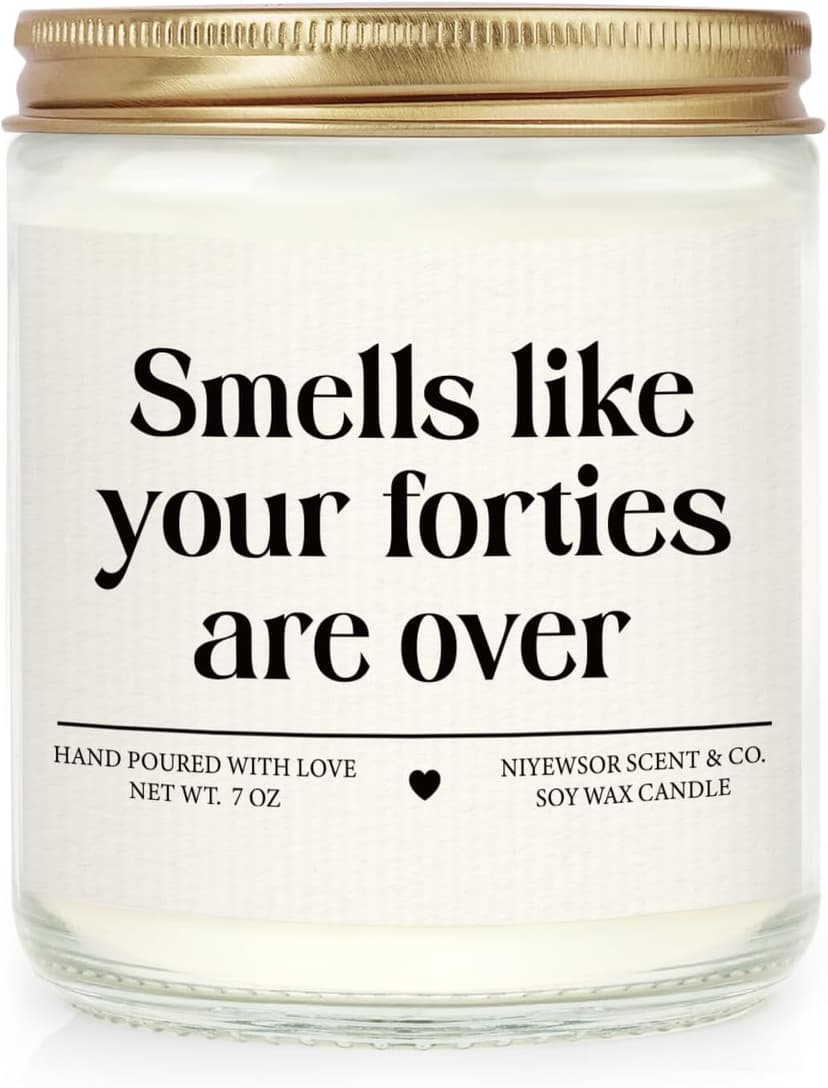 Niyewsor 50th Birthday Gifts for Her Him, Fifty Birthday Candle, 1975 50th Birthday Decorations for Women Men, 50 Year Old Bday Gifts for Friend, Sister, Mom, Dad, Handmade, 7oz