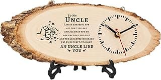 BeauGift Uncle Gifts, Christmas Wooden Clock Gifts for Uncle from Niece Nephew, Best Uncle Ever Gifts Idea for Birthday Christmas Fathers Day