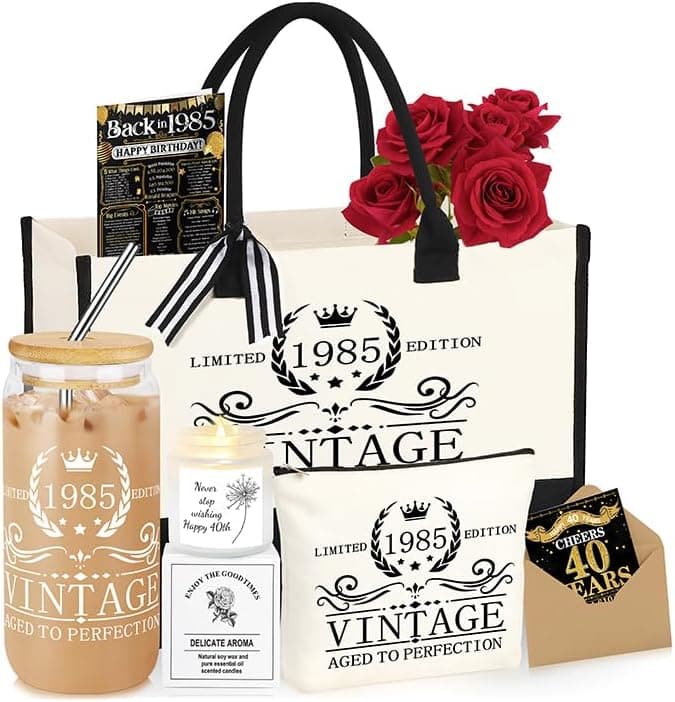 40th 50th 60th Birthday Gifts for Women Tote Bag Birthday Gifts Set for Mom Wife Sister Grandma Birthday Gifts for Her