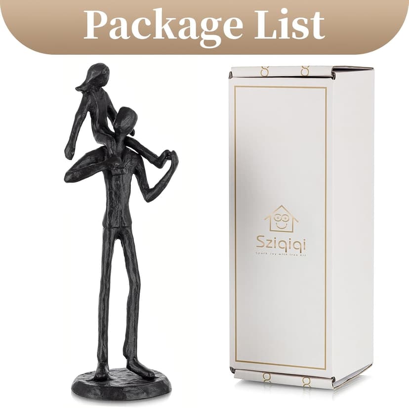 Sziqiqi Dad Gifts from Daughter: Dad Daughter Iron Figurine Father Daughter Decoration for Fathers Day Wedding Christmas Birthday Gifts Statue for Son Husband