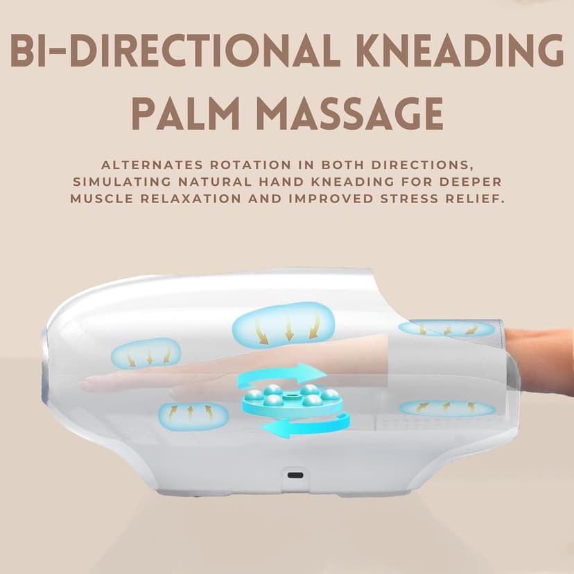 Hand Massager with Heat and Compression for Arthritis and Carpal Tunnel, Finger Numbness, Circulation, Pain Relief, from Wrist to Palm and Finger with Kneading Rollers, Fan Cooling Gifts for Women Men