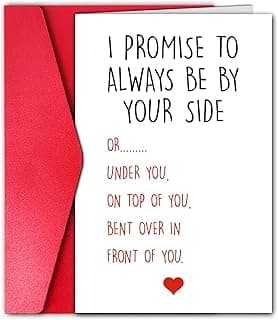 Funny Anniversary Card for Boyfriend Husband, I Promise to Always Be By Your Side Card, Hilarious Gift for First Second Third Year Anniversary (Top or Under)