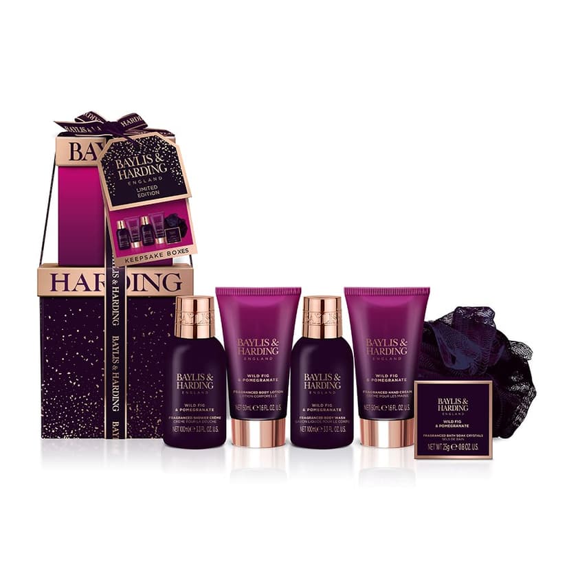 Baylis & Harding Gift Set for Women - Luxury Bath & Skincare - Moonlight Fig - 6-Pack
