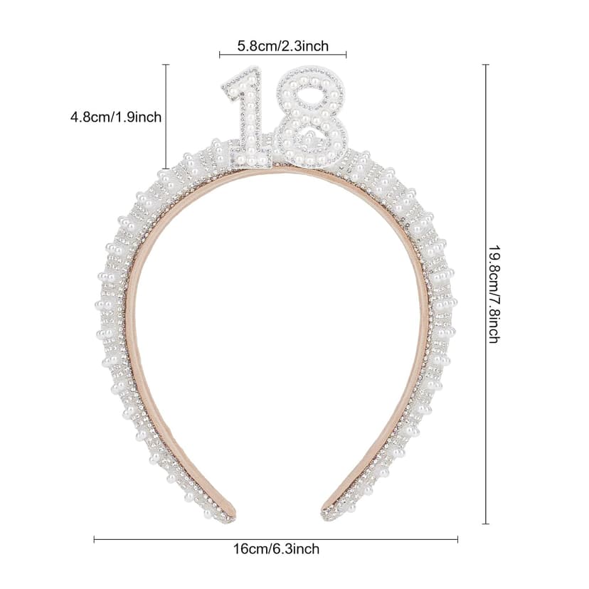 WHAVEL 18th Birthday Decorations for Girls - Happy 18th Birthday Headband - Girls Birthday Party Decorations