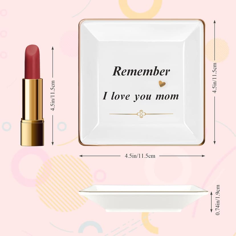 Ceramic Jewelry Tray for Mom: Christmas Gifts for Women Wife Grandma.Trinket Tray Dish Decorations for Rings Earrings Necklaces Bracelet, Mothers Day Birthday Gifts for Women Mom Sister Friends