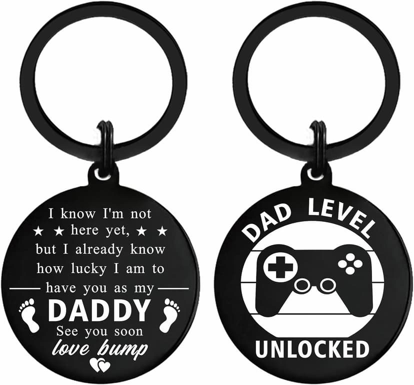 New Dad Gifts, First Time Dad Gifts, Christmas Daddy To Be Gift Keychain, Expecting Daddy Gift, Pregnancy Announcement for Daddy Level Unlocked, Fathers Day