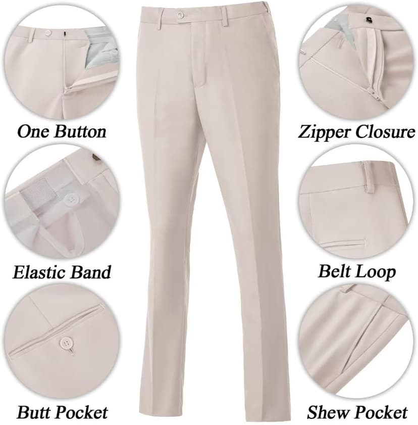 Mens Suit Slim Fit 3 Piece Double Breasted Suit Men Formal Tuxedo Set Casual Wedding Prom Groom Suits