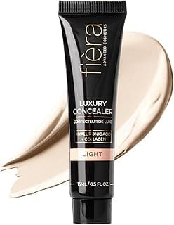 Fièra Luxury Concealer & Foundation with Anti-Aging Ingredients - Full Coverage for Dark Circles, Wrinkles, Fine Lines, and Spots, All-Day Wear For Mature Skin - Light, 0.5 FL. OZ. / 15 ML