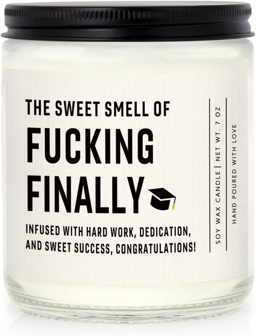 Shqiueos Funny Graduation Gifts for Her Him, Graduation Candle for Women Men Lavender Scented 7 Oz, 2025 Graduations Gifts for Masters Degree, College, High School, PhD Grad Gift for Nurse Law School