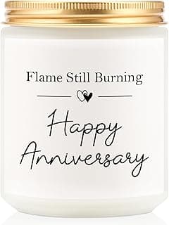 Happy Anniversary Couple Gifts - 10th, 25th, 40th, 50th Wedding Anniversary Candle Gifts for Him, Her, Husband, Wife - 7oz Lavender Soy Wax Scented Candle