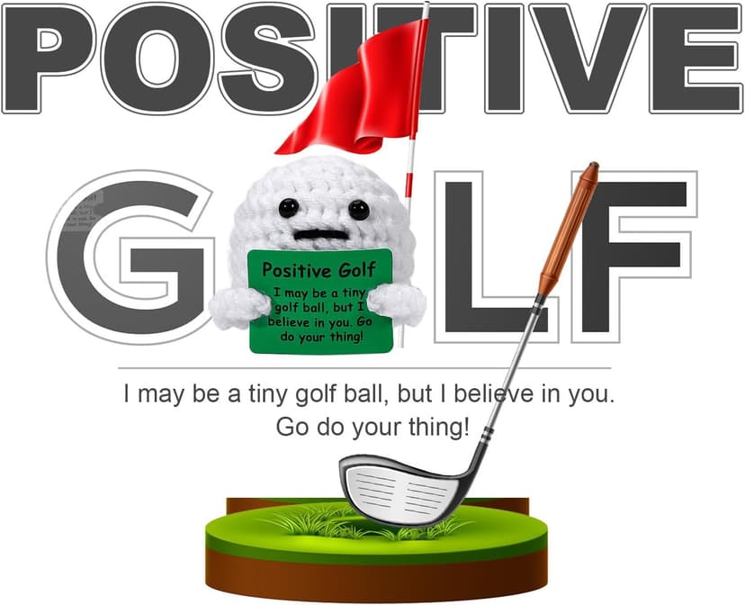 AICase Golf Gifts Accessories Funny Positive Golf Ball Crochet Gag Gift Ideas, Emotional Support Nuggets for Men Women Golfers Tournament Dad Mom Fathers Day Christmas Easter Birthday Stuff