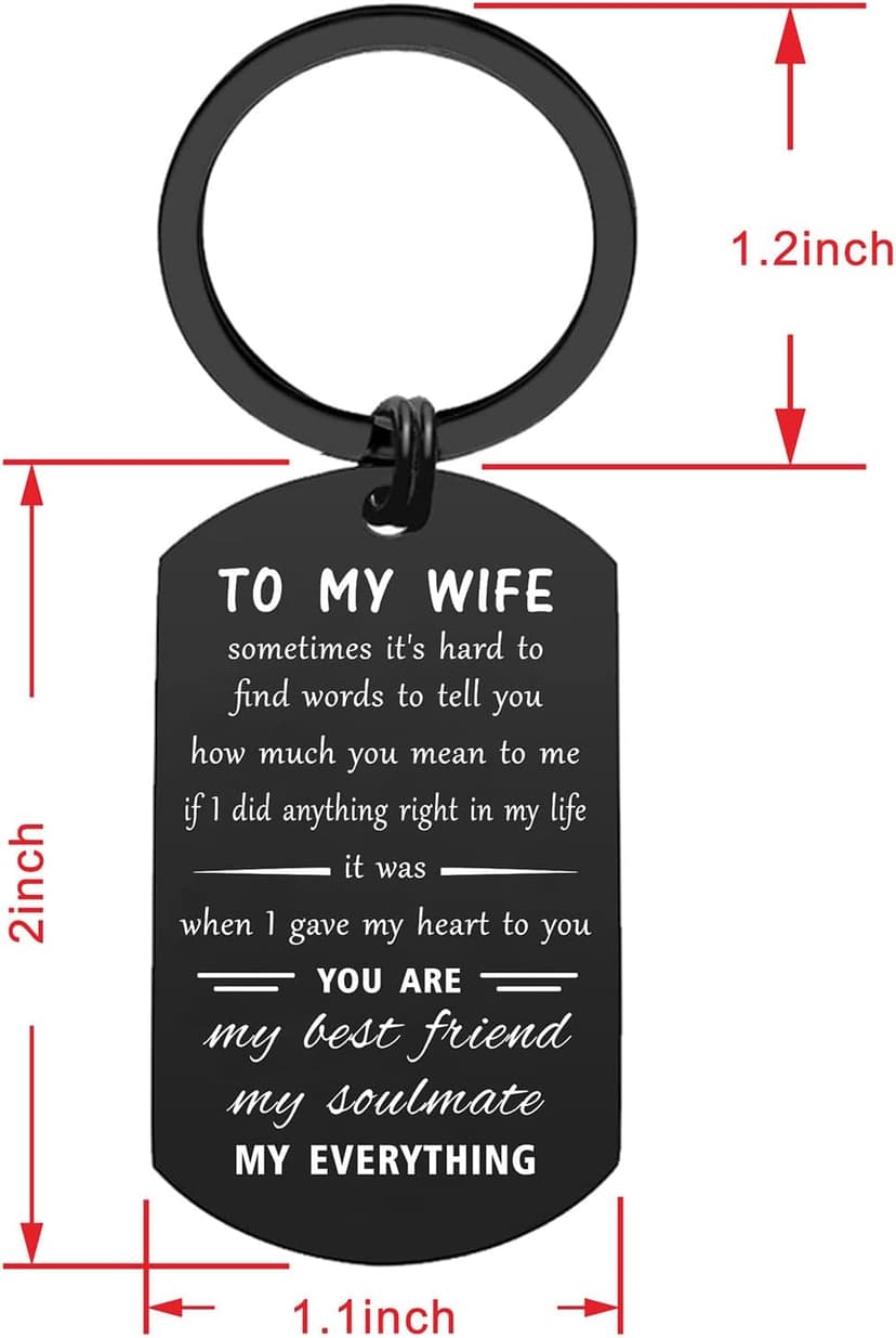 ENGZHI Love Wife Gifts, Drive Safe I Love You Keychain for Mothers Day Anniversary Valentines Christmas