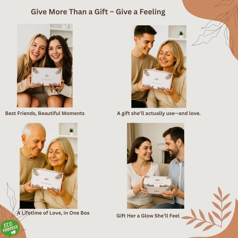 Eco Friendly Unique Natural Gift Beauty Set – Bamboo Makeup Brushes, Vegan Bamboo Roller & Soft Face Towel – Organic Self-Care Box for Women & Teens, Perfect Birthday , Holiday Present”