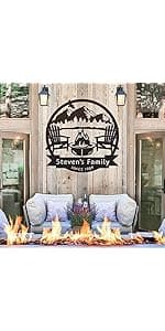 RealSteel Custom Metal Signs – Personalized Outdoor Wall Art, Wedding & Anniversary Name Plaque, Porch & Garden Decor, Campfire Monogram Yard Sign