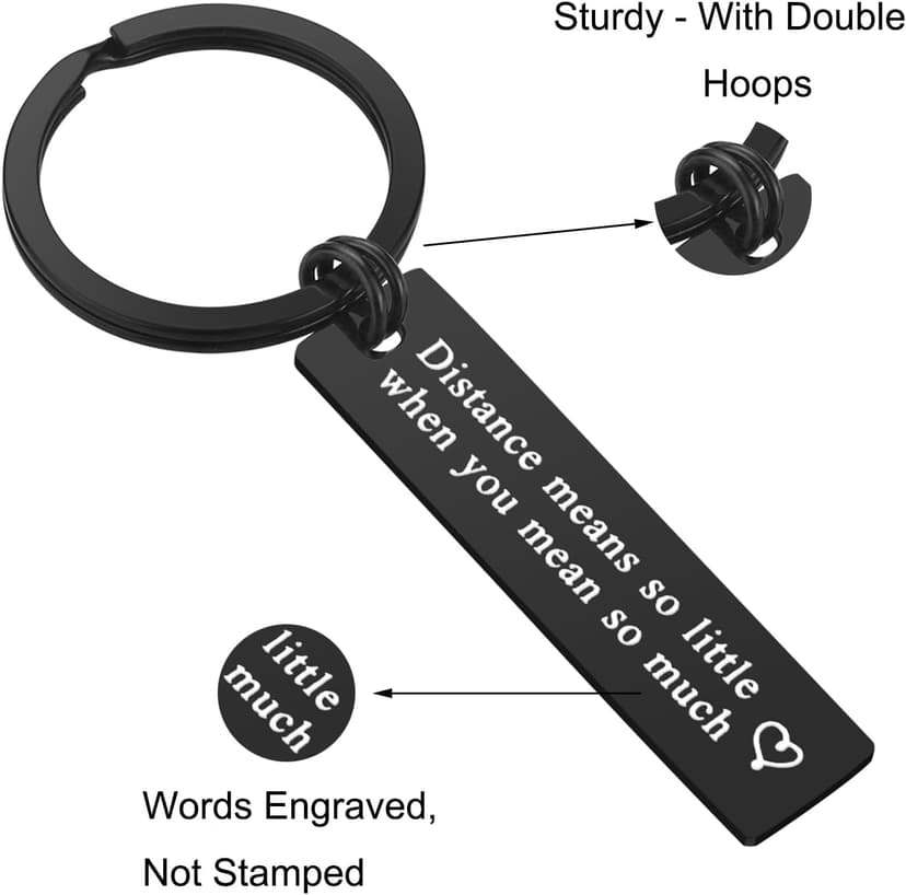 Couple Keychain for Boyfriend Girlfriend Long Distance Relationship Gift Keyring Going Away Gift for Husband Wife Couples Jewelry Brithday Valentines Gift Anniversary Keychain Gift,His and Hers Gift