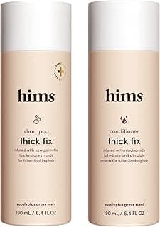 hims Thick Fix Shampoo & Conditioner Set - Thickening Shampoo and Conditioner with Saw Palmetto and Niacinamide - No Parabens or Sulfates, Vegan and Cruelty Free - Eucalyptus Grove - 2 x 6.4 fl oz