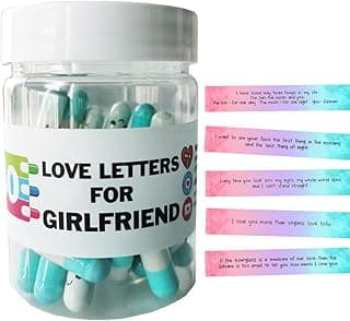 Gifts For Girlfriend Prewritten Message In Capsule Lovely Notes Birthday Anniversary Valentines Day Gifts for Her (Light Blue Girlfriend 50pcs)