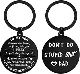 ENGZHI Son Keychain, Son Gifts for Teen Boys, Adult Son Gradution 2025 Present for Birthday Fathers Day Valentines