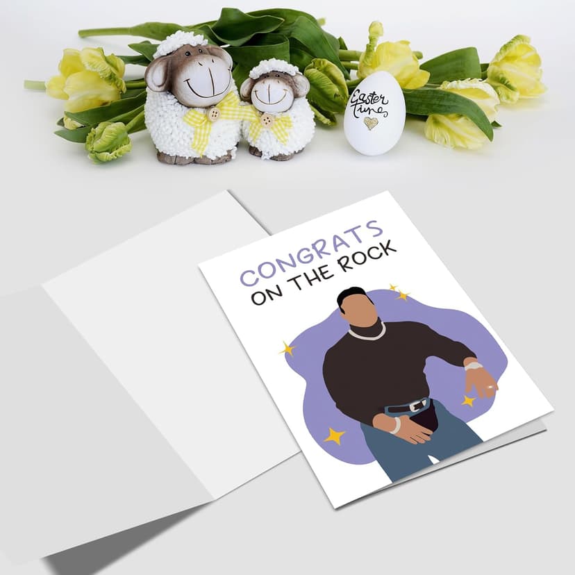 Nchigedy The Rock Engagement Card, Funny Engagement Gift for Friends, Wedding Congratulations Card, Dwayne Johnson Cards