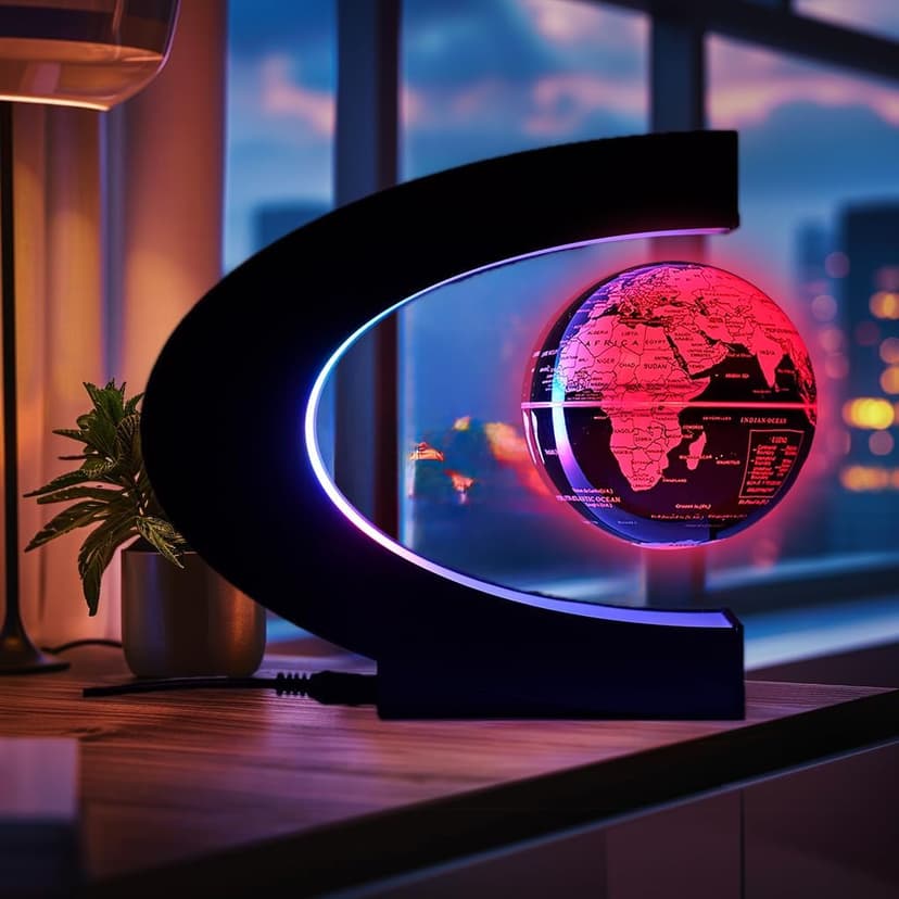 Magnetic Levitation Floating Rotating World globe for children With Colored Lamp And Touch Switch For Men Boss Cool home/Office Decor unique Gifts Or Kids Desk Tech accessories Gadget teenage Toys
