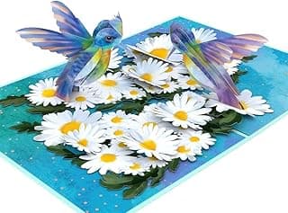 Lovepop Daisy Patch Hummingbirds Pop-Up Card, 5 X 7 Inch, Valentine's Day Gift, Cards for Mom, Thinking of You, Love Card