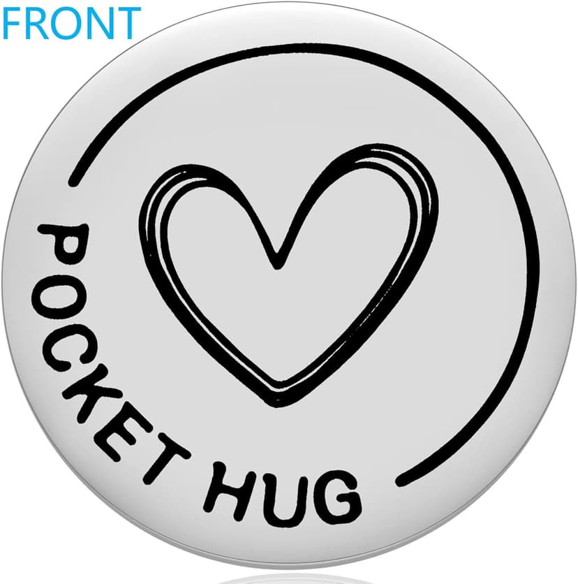Aesnefe Pocket Hug Token Inspirational Reminder Gifts Mental Health Thinking of You Gift Self Love with PU Leather Keychain