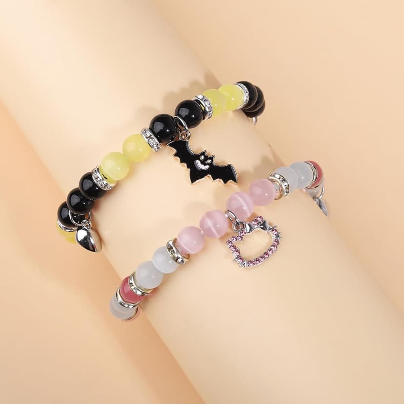 Korotho Matching Spider Bracelets for Couples Best Friend, Christmas Matching Heart Charm Bracelets Gifts for Couples Friends Spider Friendship Jewelry to Sister Bestie Long Distance Gift for Bf Gf