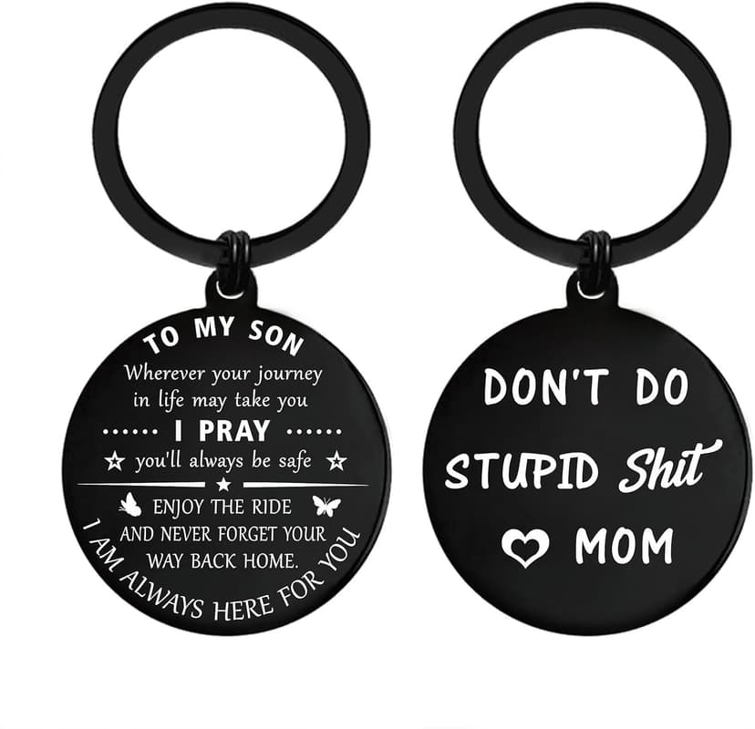 ENGZHI Son Keychain, Son Gifts for Teen Boys, Adult Son Gradution 2025 Present for Birthday Fathers Day Valentines