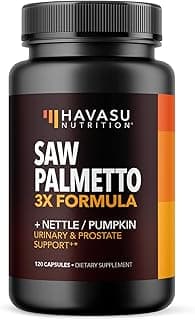 HAVASU NUTRITION Saw Palmetto Supplement with Stinging Nettle and Pumpkin Seed Extract - Advanced 3X Formula - DHT Blocker Urinary Health and Prostate Support for Mens Health - Vegan, Non-GMO Capsules - 2 Month Supply