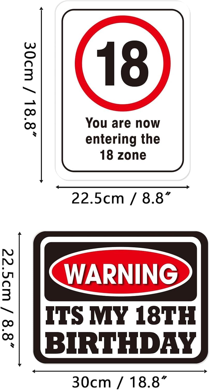 WERNNSAI 18th Birthday Party Decorations - 9PCS Wall Signs Funny Tags for Teens 18 Years Old Party Decor 18th Party Banner Table Centerpieces Door Wall Windows Signs Picture Props for Boys Girls